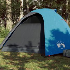 Camping Tent 4 Persons Blue 267x272x145 cm 185T Taffeta