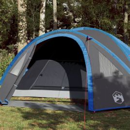 Camping Tent 4 Persons Blue 300x250x132 cm 185T Taffeta