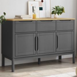 Sideboard FLORO Grey 114x43x74 cm Solid Wood Pine