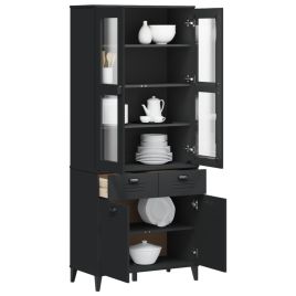 Highboard VIKEN Black 80x40x190 cm Solid Wood Pine - vid-3207148