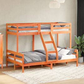 Bunkbed 80x200/120x200cm Wax Brown Solid Wood