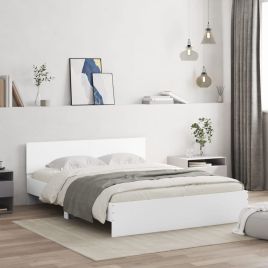 Bed Frame with Headboard White 150x200 cm King Size