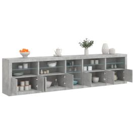 Sideboard with LED Lights Concrete Grey 283x37x67 cm - vid-3209026