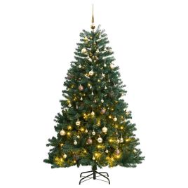 GLOWIN Artificial Hinged Christmas Tree 300 LEDs & Ball Set 240 cm