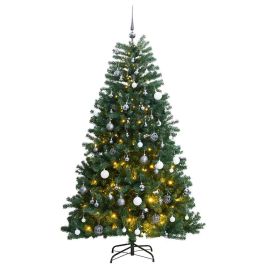 Artificial Hinged Christmas Tree 300 LEDs & Ball Set 210 cm