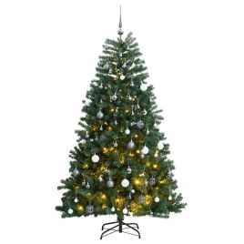 GLOWIN Artificial Hinged Christmas Tree 300 LEDs & Ball Set 240 cm