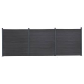 Fence Panel Set Grey 526x186 cm WPC