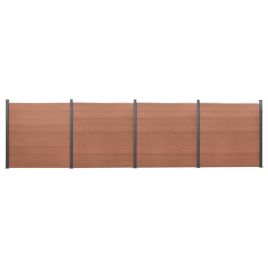 Fence Panel Set Brown 699x186 cm WPC