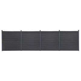 Fence Panel Set Grey 699x186 cm WPC