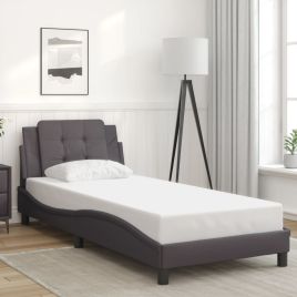 Bedframe Grey 90x190cm Single Faux Leather