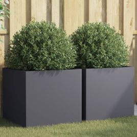 Planters 2 pcs Anthracite 49x47x46 cm Cold-rolled Steel
