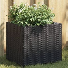 Garden Planters 2 pcs Black 36x30x32 cm Poly Rattan