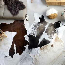 Real Cowhide Rug Black and White 180x220cm