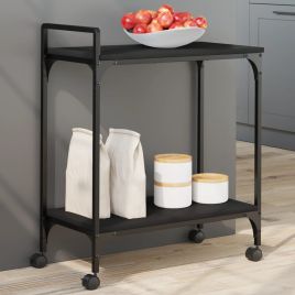 Kitchen Trolley Black 60.5x31x72.5 cm Engineered Wood