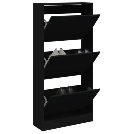 Shoe Cabinet Black 60x21x125.5 cm Engineered Wood