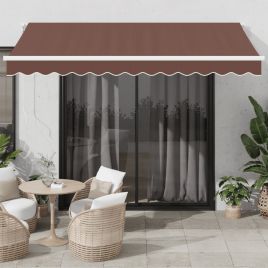 Manual Retractable Awning Brown 350x250 cm