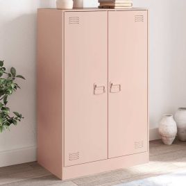 Sideboard Pink 67x39x107 cm Steel - vid-841662