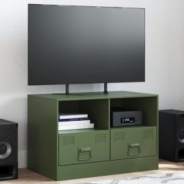 TV Cabinet Olive Green 67x39x44 cm Steel - vid-841747