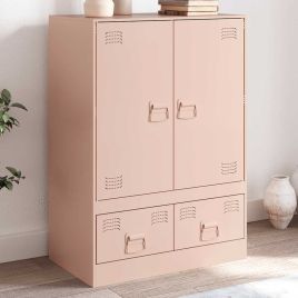 Highboard Pink 67x39x95 cm Steel - vid-841806