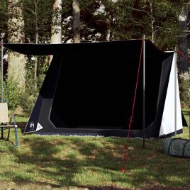 Camping Tent 2-Person White Blackout Fabric Waterproof - vid-94532