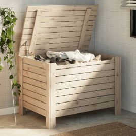 Storage Box with Lid RANA 80x49x54 cm Solid Wood Pine - vid-4002321
