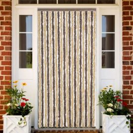 Fly Curtain Dark Brown and Beige 56x200 cm Chenille