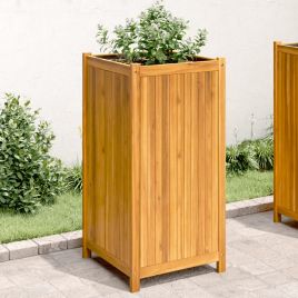 Garden Planter with Liner 50x50x100 cm Solid Wood Acacia