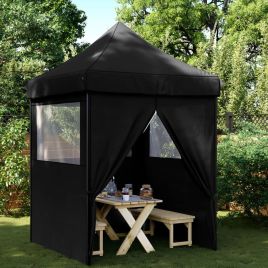 MOWICK Foldable Party Tent Pop-Up with 4 Sidewalls - Black