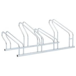 Bicycle Stand for 4 Bikes Floor Freestanding Galvanised Steel - vid-4005575