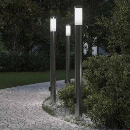 TONGLEN Bollard Lights with Outlet 3pcs 110 cm Stainless IP44 Steel