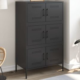 Highboard Black 68x39x113 cm Steel - vid-842958