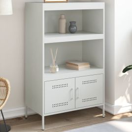 Highboard White 68x39x113 cm Steel - vid-842975
