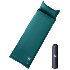 Self Inflating Camping Mattress with Pillow 1-Person Green - vid-4007126