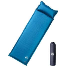 Self Inflating Camping Mattress with Pillow 1-Person Turquoise - vid-4007130