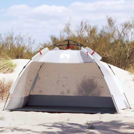 Beach Tent 2-Person Grey Quick Release Waterproof - vid-4005295