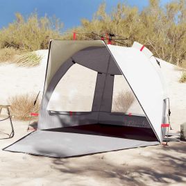 Beach Tent 2-Person Grey Quick Release Waterproof - vid-4005310