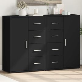 Sideboards 2 pcs Black 60x31x84 cm Engineered Wood - vid-3276589