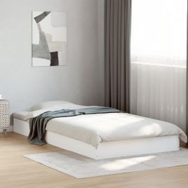 Bedframe White 90x190cm Single Engineered Wood