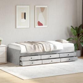 Daybed with 6 Drawers Concrete Grey 90x190cm Single