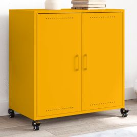 Sideboard Mustard Yellow 68.5x39x72 cm Steel