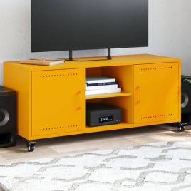 TV Cabinet Mustard Yellow 100.5x39x43.5 cm Steel - vid-846665