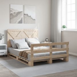 Bedframe with Headboard 160x200cm Solid Wood