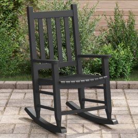 Rocking Chair for Children Black Solid Wood Poplar - vid-4008875