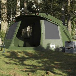 Fishing Tent 5-Person Olive Green Waterproof - vid-4009389