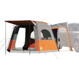 Car Tent 4-Person Grey and Orange Waterproof - vid-4009493