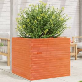 Garden Planter Wax Brown 80x80x68.5 cm Solid Wood Pine