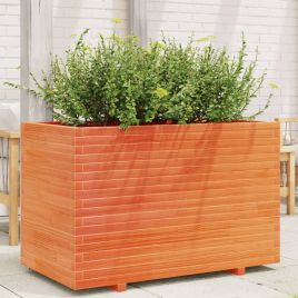 Garden Planter Wax Brown 110x60x72 cm Solid Wood Pine