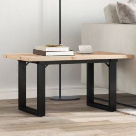 Coffee Table O-Frame 80x50x40.5 cm Solid Wood Pine and Steel