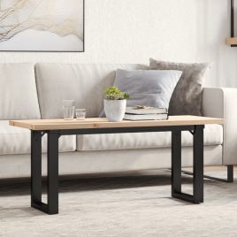 Coffee Table O-Frame 110x40x45.5 cm Solid Wood Pine and Steel
