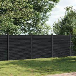 Fence Panel Grey 526x186 cm WPC